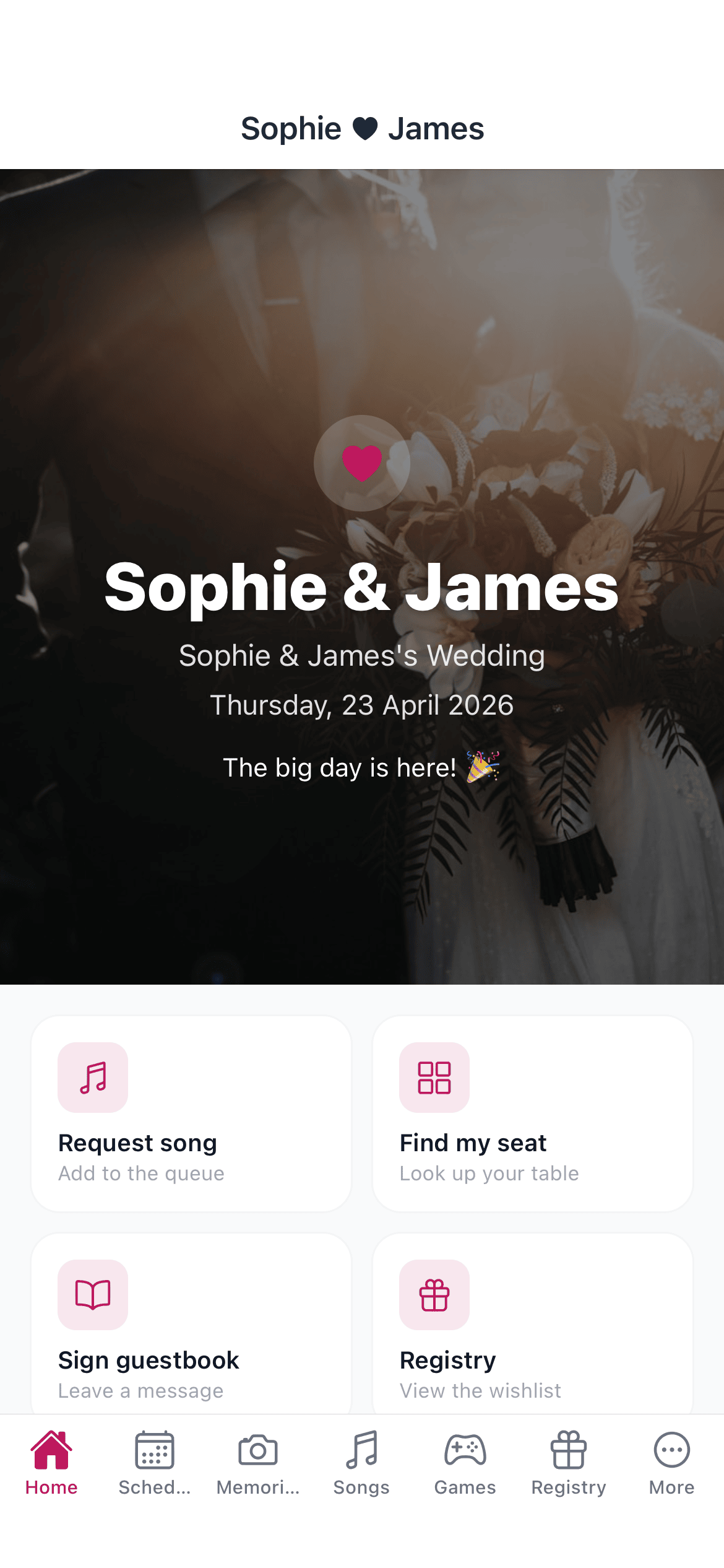 Public wedding website